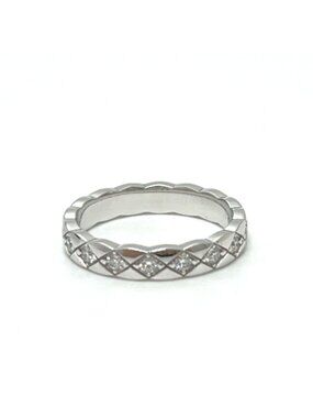 Chanel Ring Coco Crush Full Diamond 18K White Gold Silver